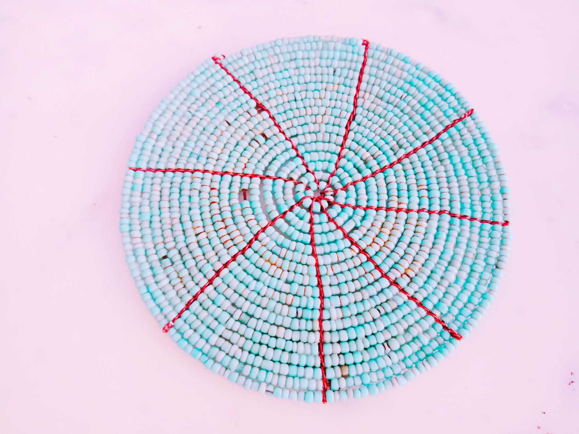 Rounded hoop with geometric stitch study