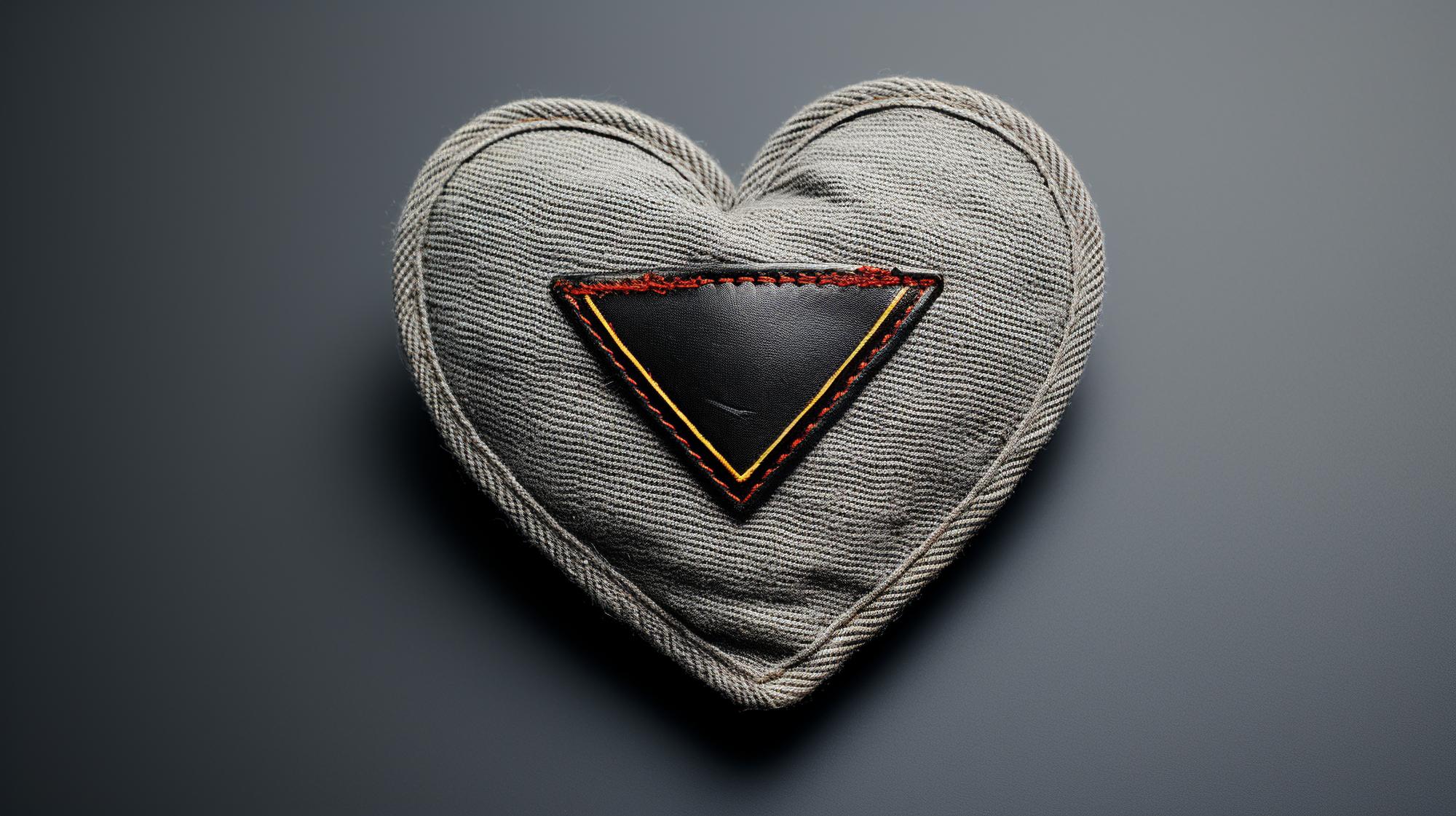 Finished embroidered patch on denim